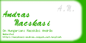 andras macskasi business card